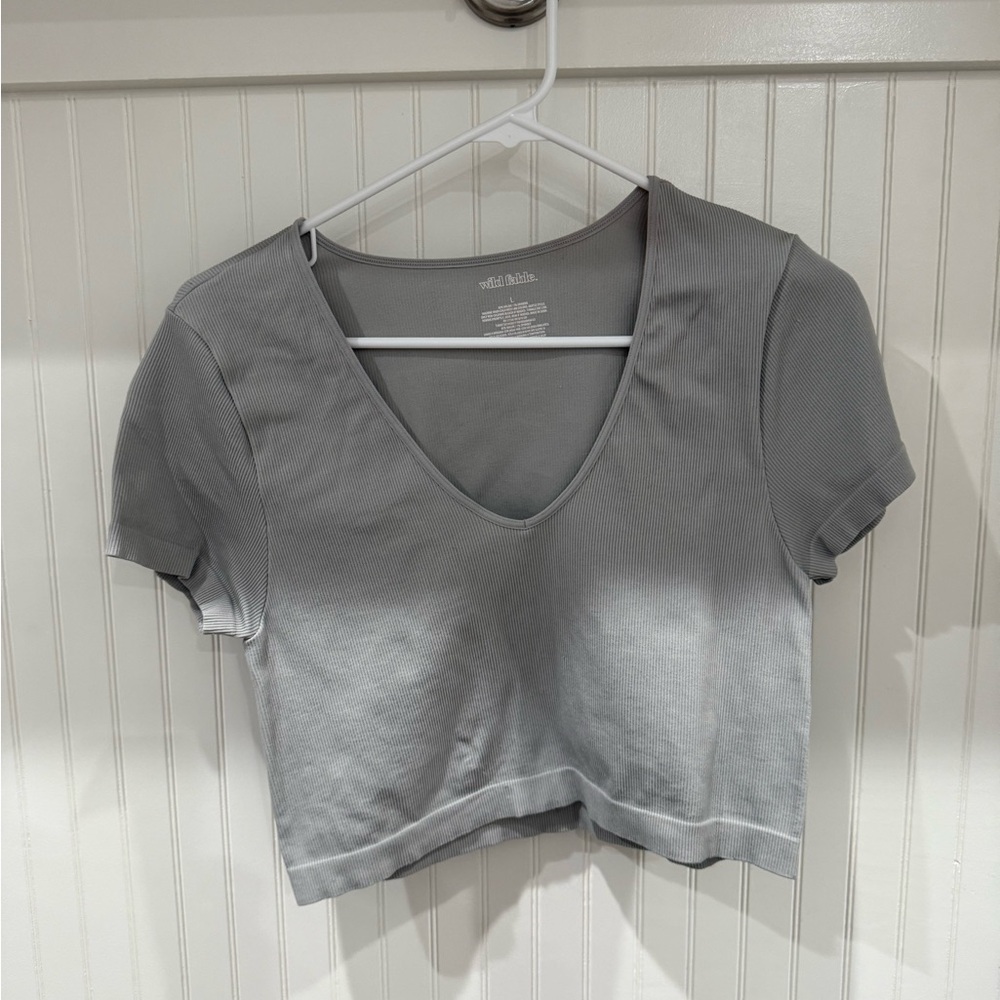 Wild Fable Gray V-Neck Crop Top